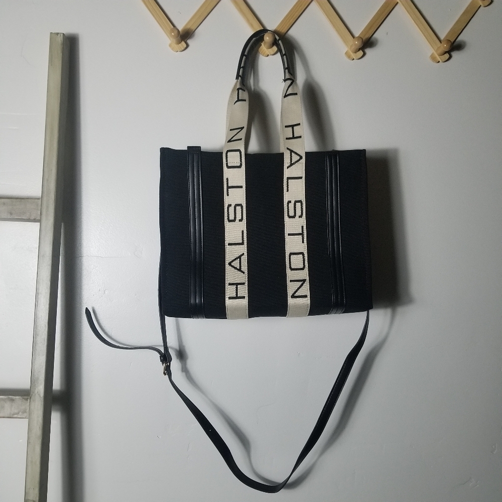 HALSTON BLACK AND CREAM PURSE